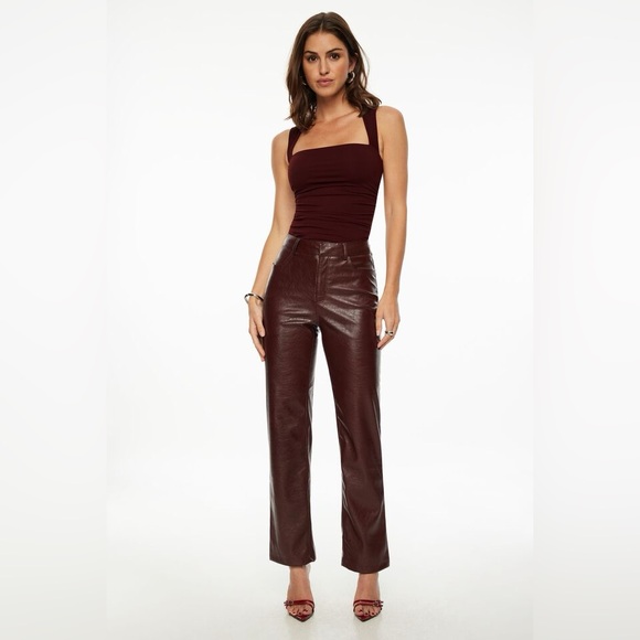 Dynamite Justina Straight Faux Leather Pants NWT - Picture 1 of 4